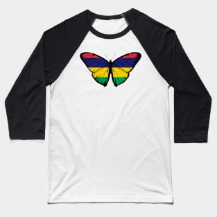 Vintage Mauritius Butterfly Moth | Mauritius Pride and Stand with Mauritius Baseball T-Shirt